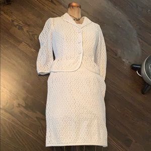 Etcetera white eyelet suit